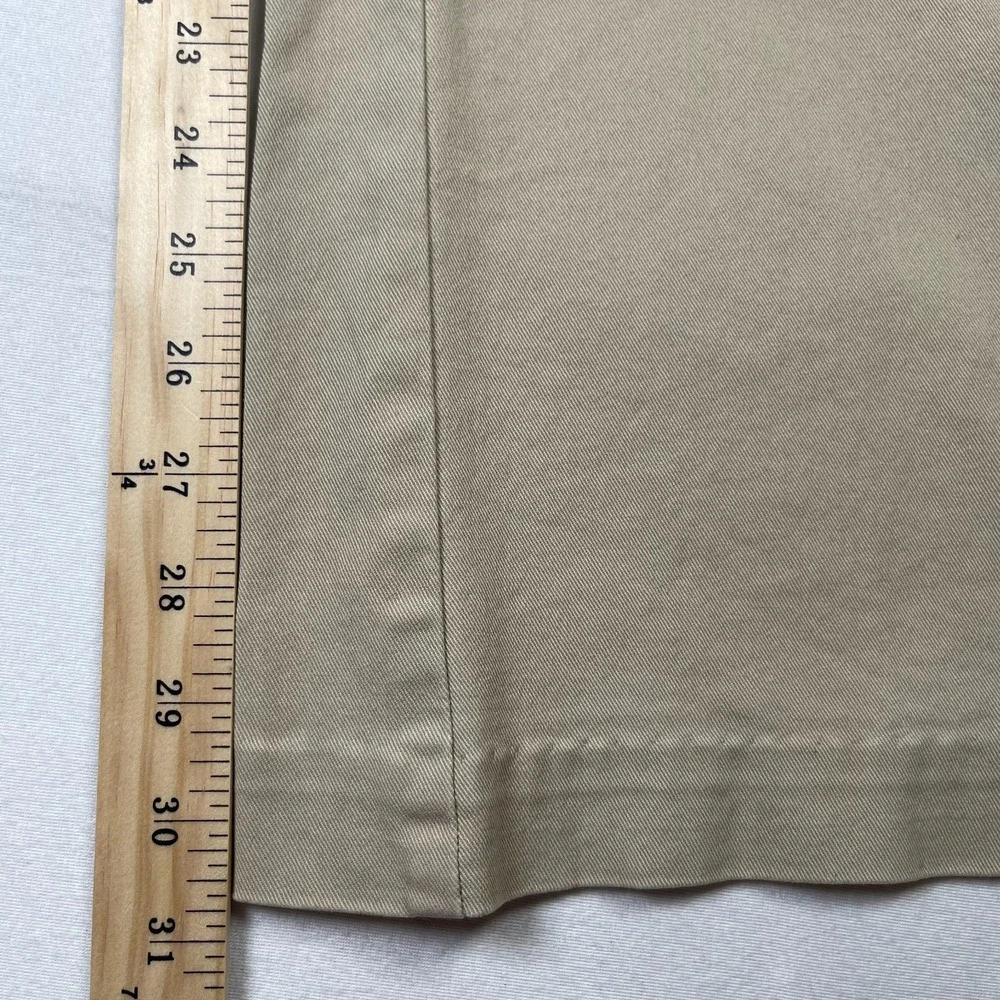 Express Pants Women 11/12 Beige Cotton Stretch Pockets High-Rise Wide Leg Preppy